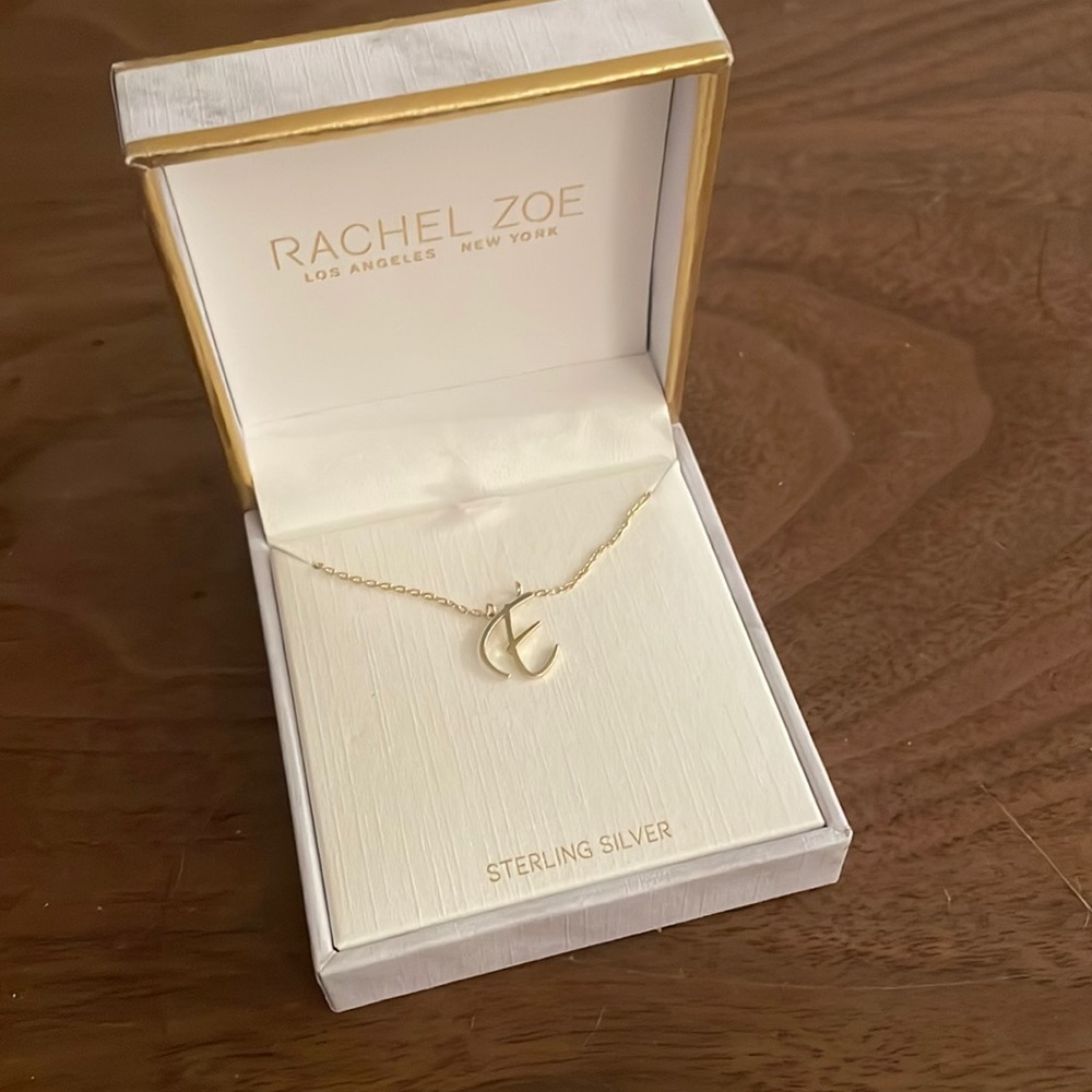 Sterling silver E necklace